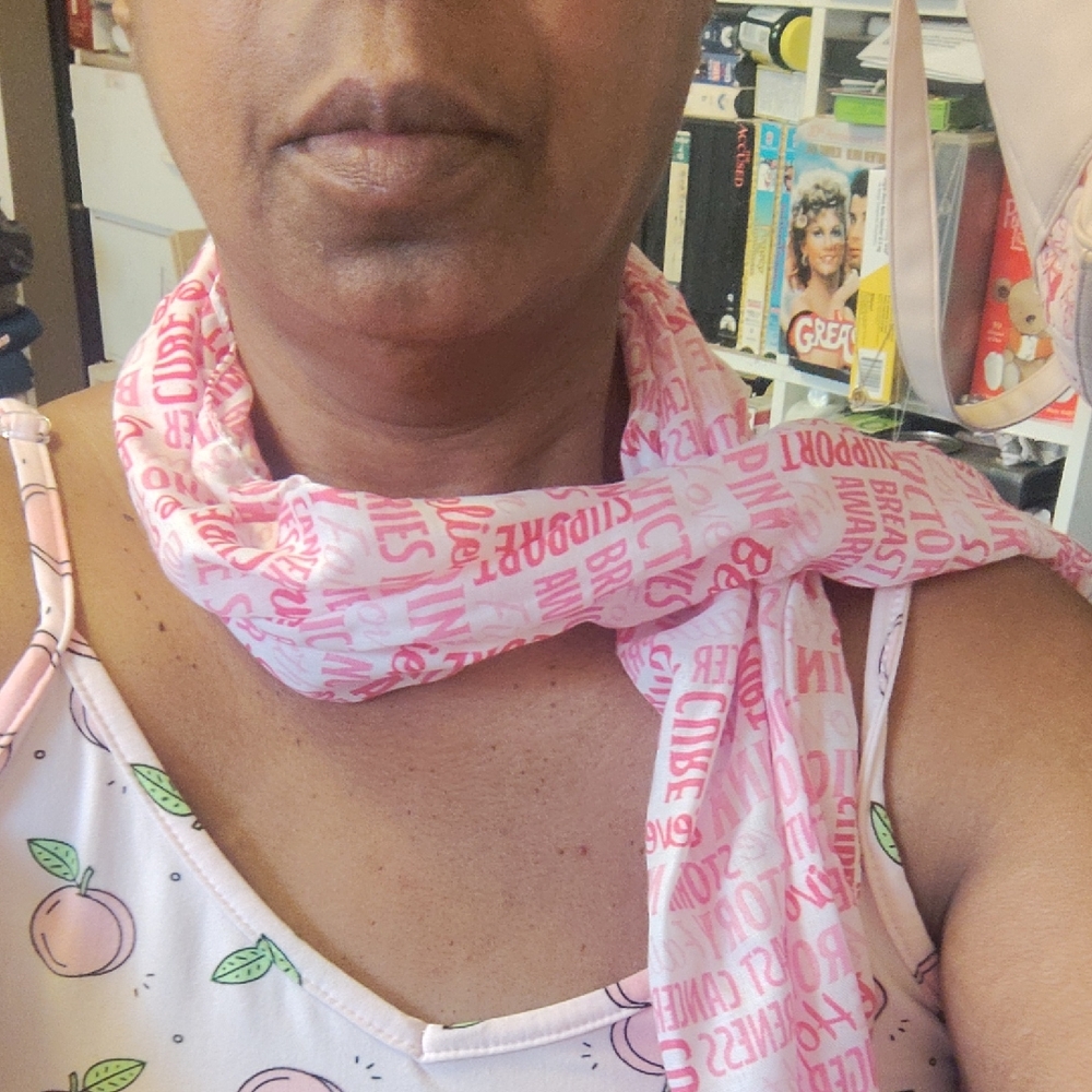 Pink Graphic Print Scarf